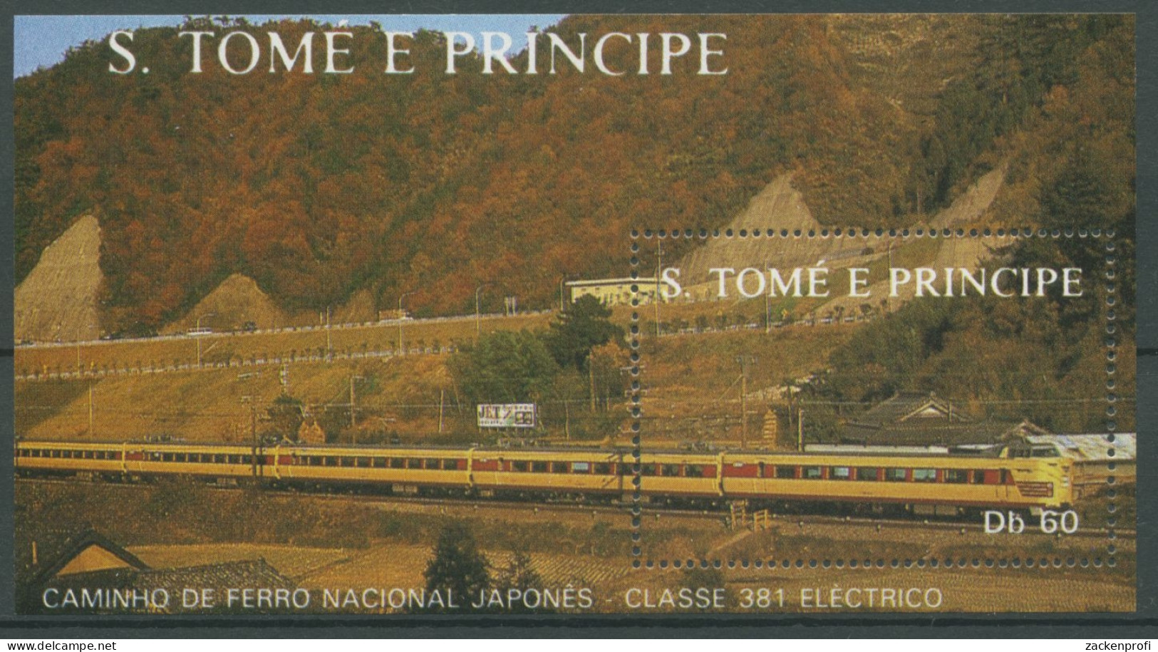 Sao Tomé Und Príncipe 1988 Eisenbahn In Japan Block 179 Postfrisch (C27314) - Sao Tome And Principe