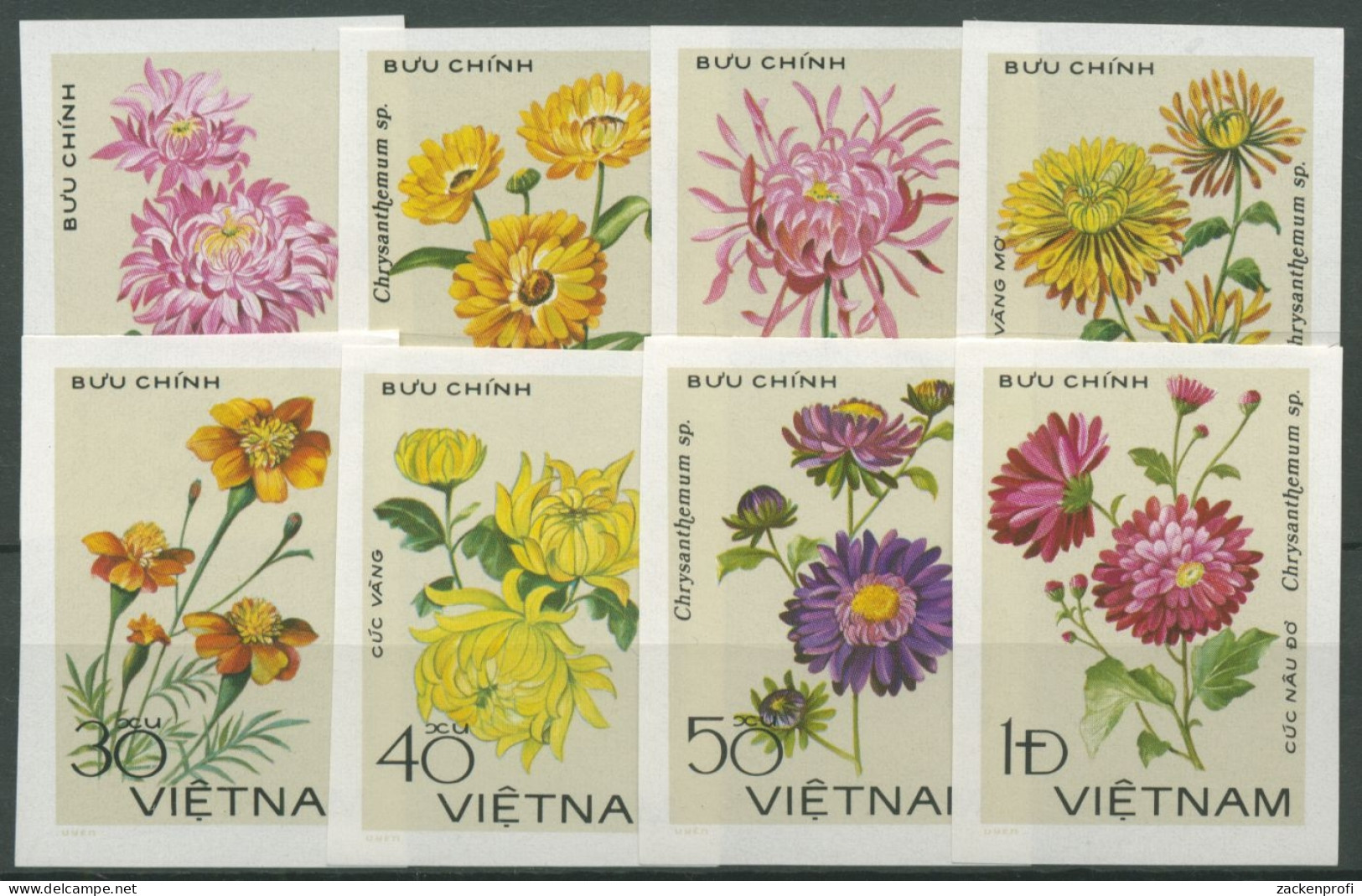 Vietnam 1978 Blumen: Chrysanthemen 999/1006 B Ungebraucht O.G. - Vietnam