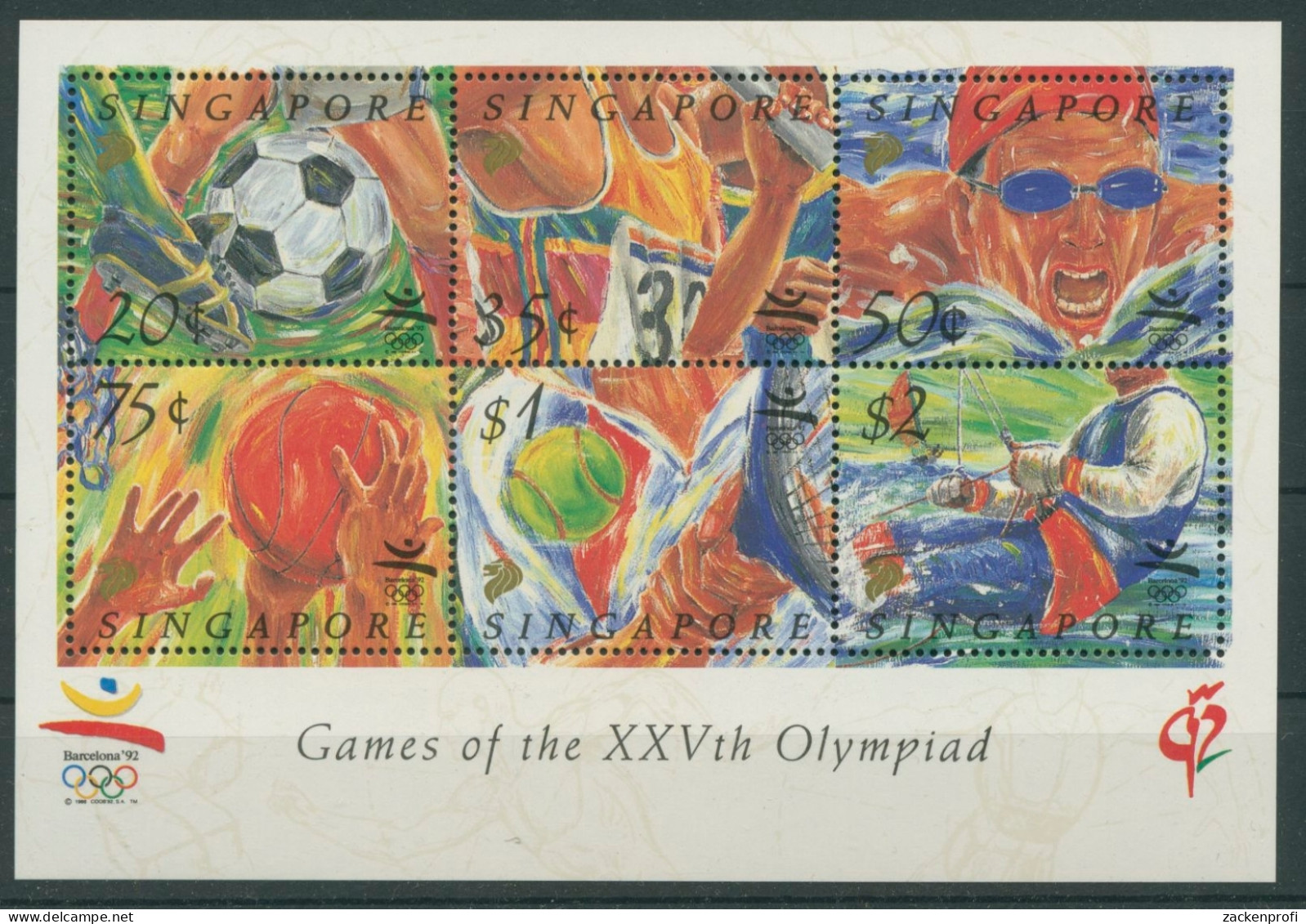 Singapur 1992 Olympische Sommerspiele Barcelona Block 28 Postfrisch (C30127) - Singapur (1959-...)