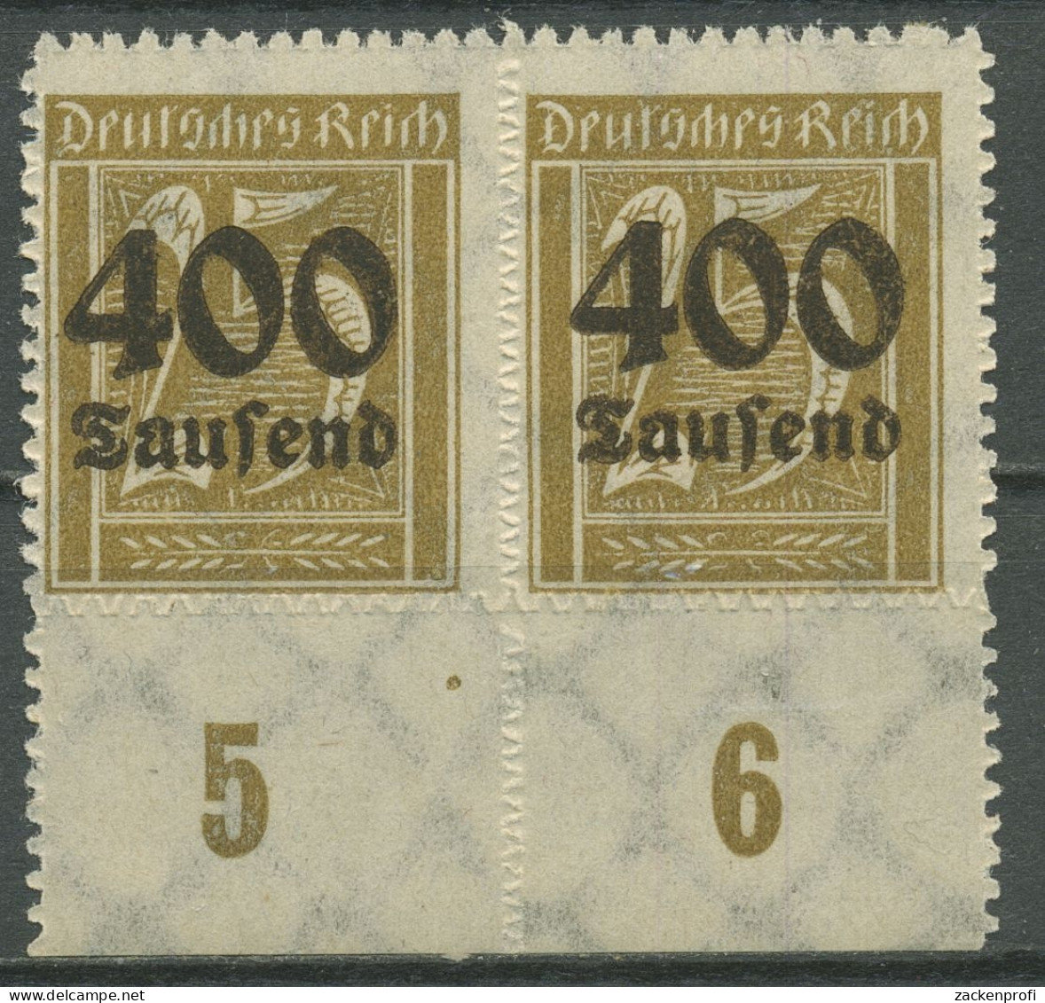 Deutsches Reich 1923 Freimarke Ziffern Im Rechteck 298 Paar Ohne HAN Postfrisch - Neufs
