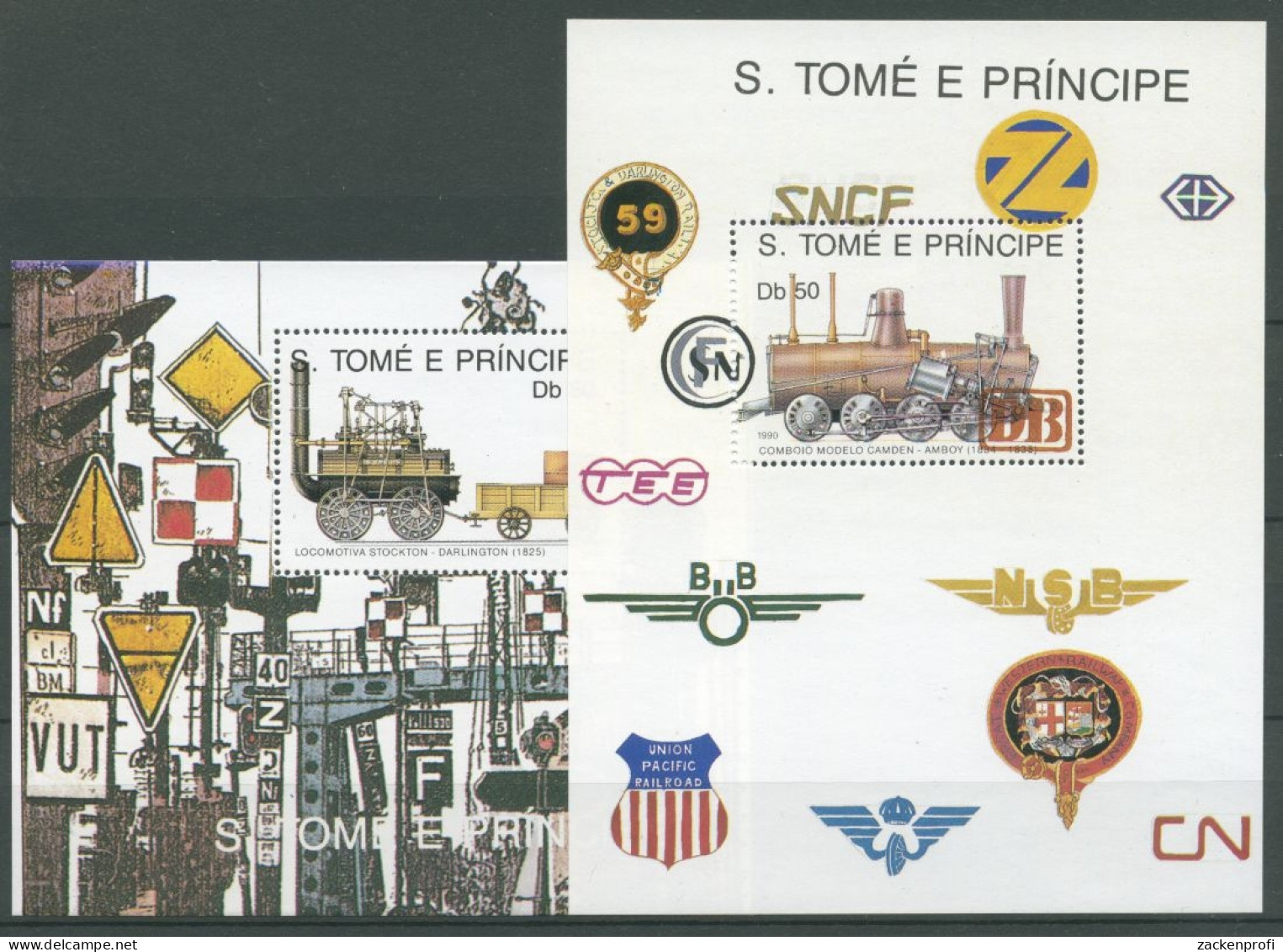 Sao Tomé Und Príncipe 1990 Eisenbahn Lokomotive Block 231/32 Postfrisch (C27317) - Sao Tome En Principe