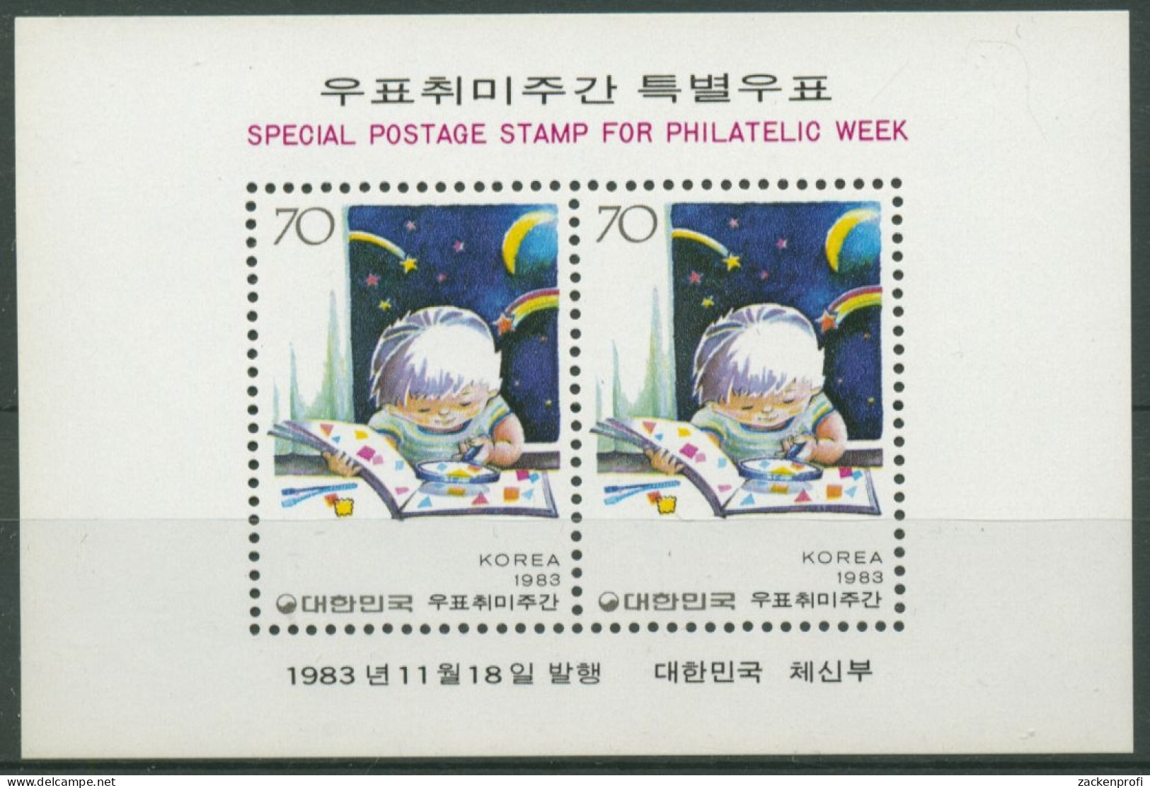 Korea (Süd) 1983 Woche Der Philatelie Block 478 Postfrisch (C30375) - Corée Du Sud