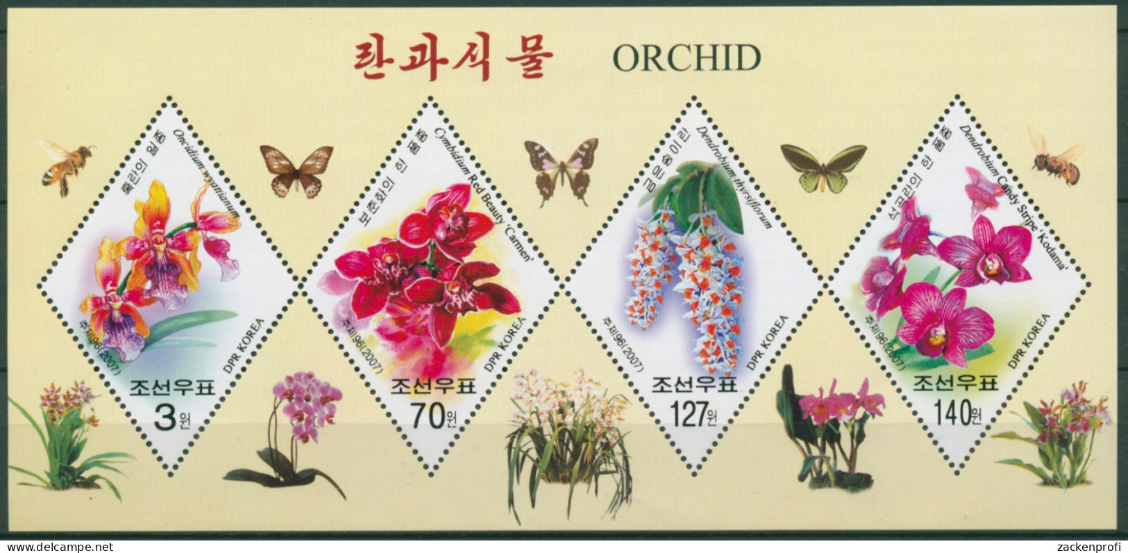Korea (Nord) 2007 Orchideen Block 673 Postfrisch (C6602) - Corée Du Nord