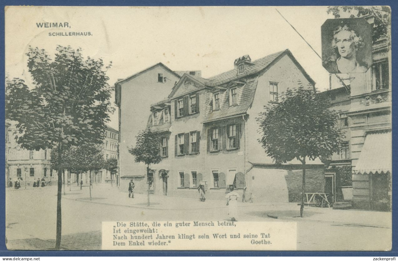 Weimar Schillerhaus, Gelaufen 1908 Marke Fehlt (AK2385) - Weimar