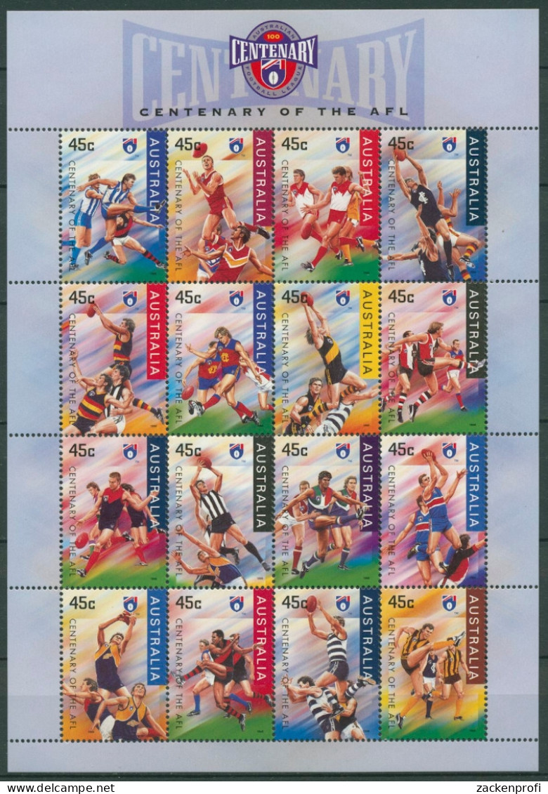 Australien 1996 Austral. Football-Liga AFL 1543/58 ZD-Bogen Postfrisch (C27153) - Hojas Bloque