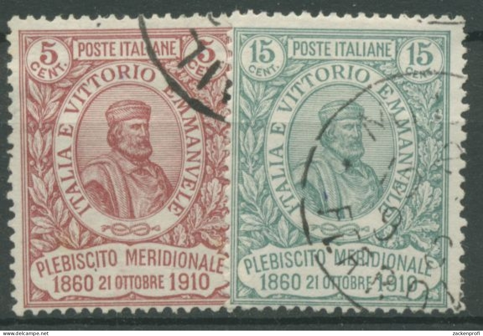 Italien 1910 50 J. Volksabstimmung In Neapel Guiseppe Garibaldi 97/98 Gestempelt - Usados