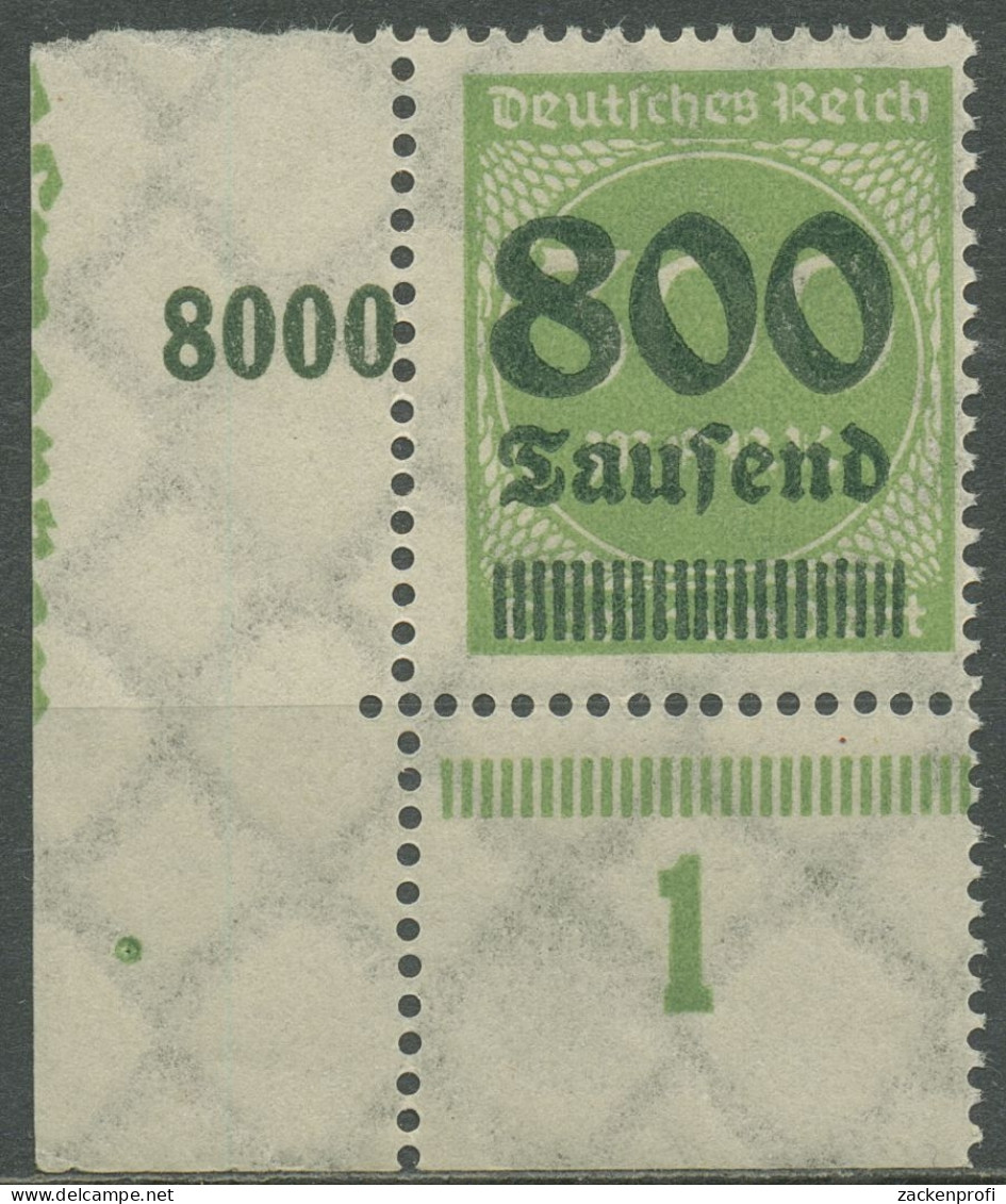 Deutsches Reich 1923 Mit Aufdruck Platte 304 A P UR Ecke Unt. Li. Postfrisch - Ongebruikt