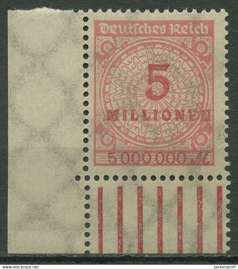 Deutsches Reich Inflation 1923 Korbdeckel Walze 317 AW Ecke Unt. Li. Postfrisch - Ongebruikt