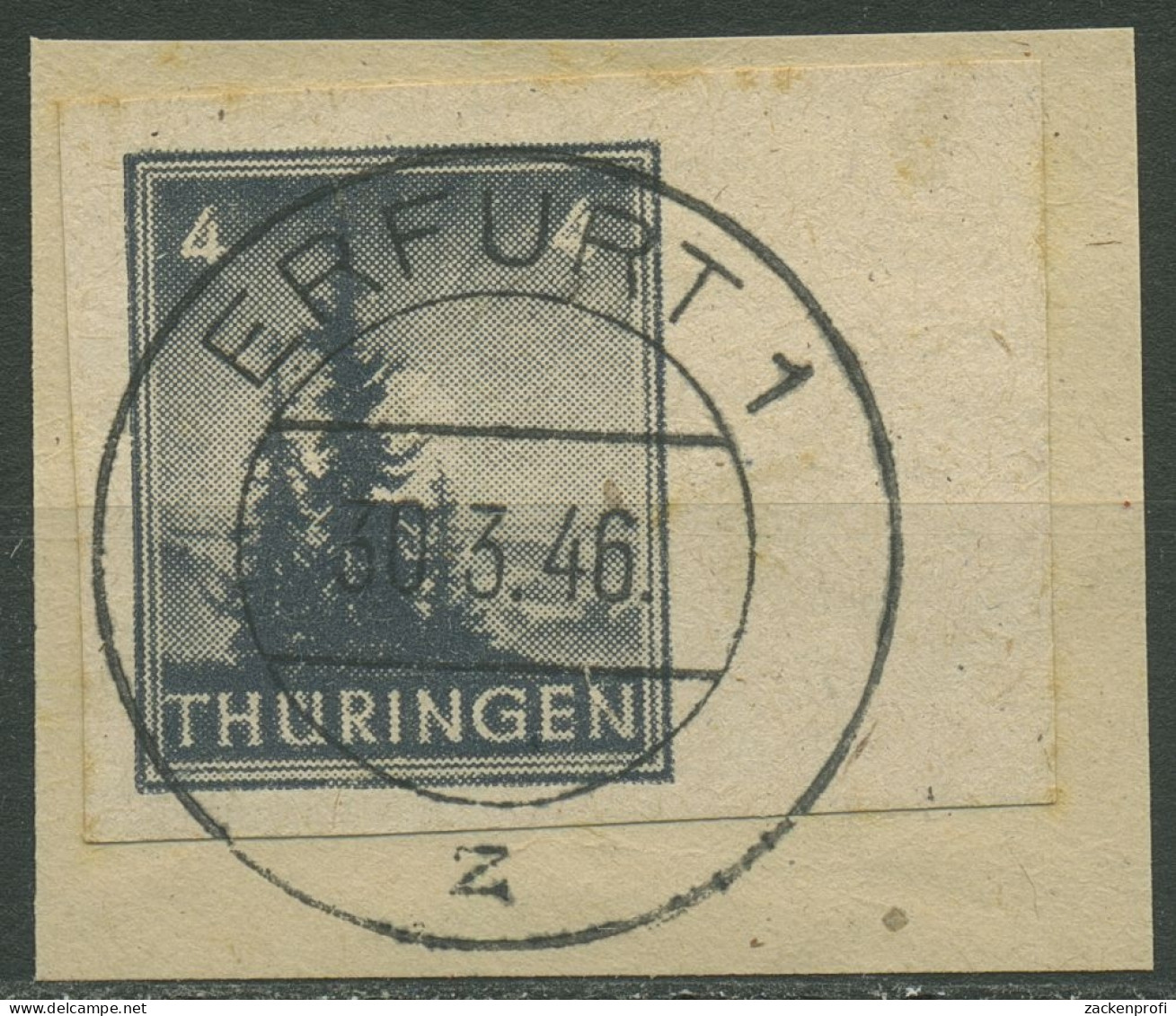 SBZ Thüringen 1945 Freim. Spargummi Ungezähnt! 93 AY Z1 U Gestempelt Geprüft - Sonstige & Ohne Zuordnung