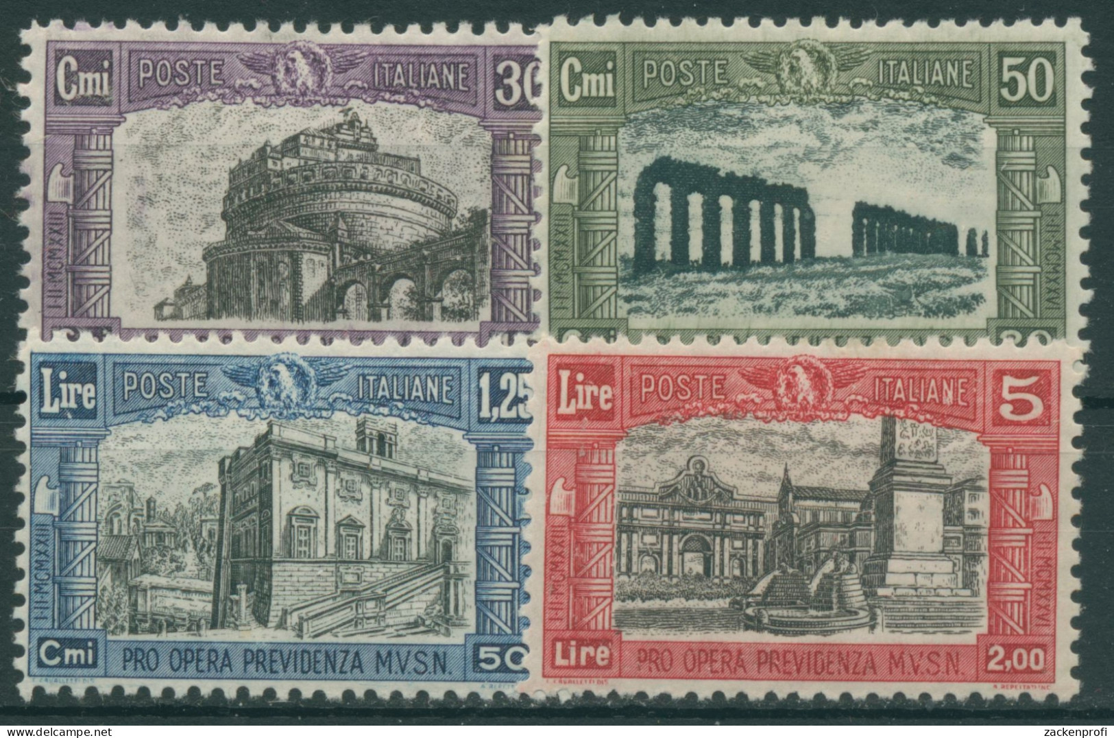 Italien 1928 Nationalmiliz Historische Bauten 275/78 Mit Falz - Ongebruikt