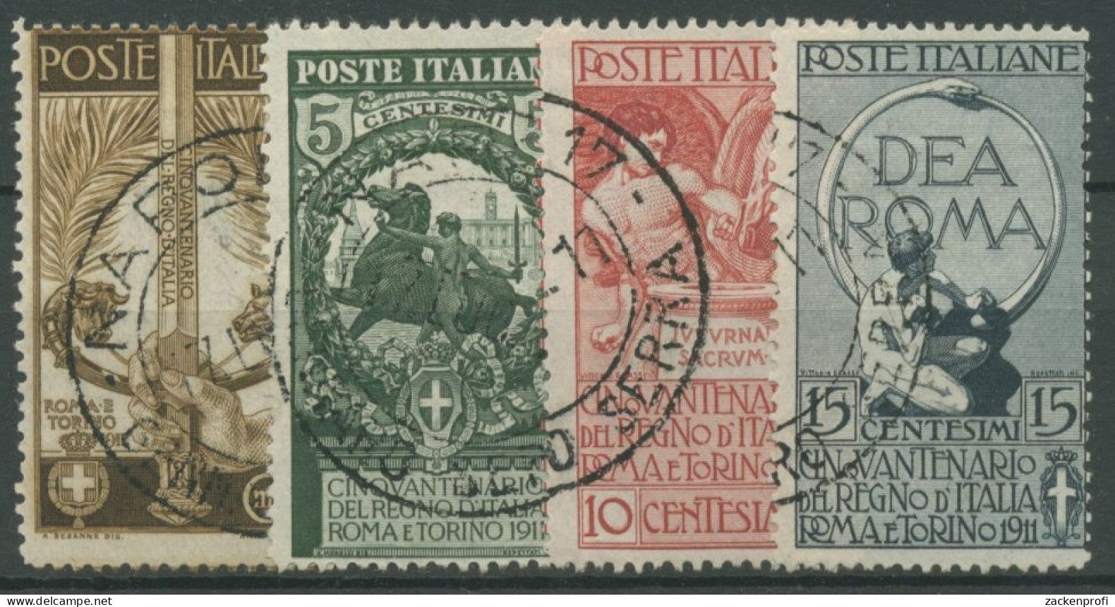 Italien 1911 50 Jahre Geeintes Königreich Italien 100/03 Gestempelt - Used