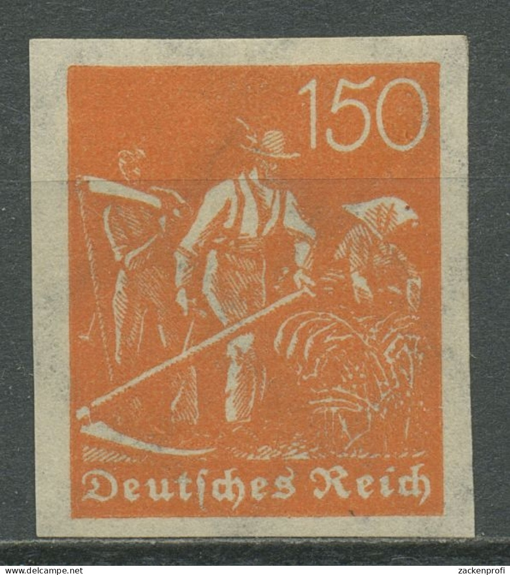 Deutsches Reich 1921 Arbeiter WZ 2 Waffeln, Ungezähnt 189 U Mit Falz - Unused Stamps