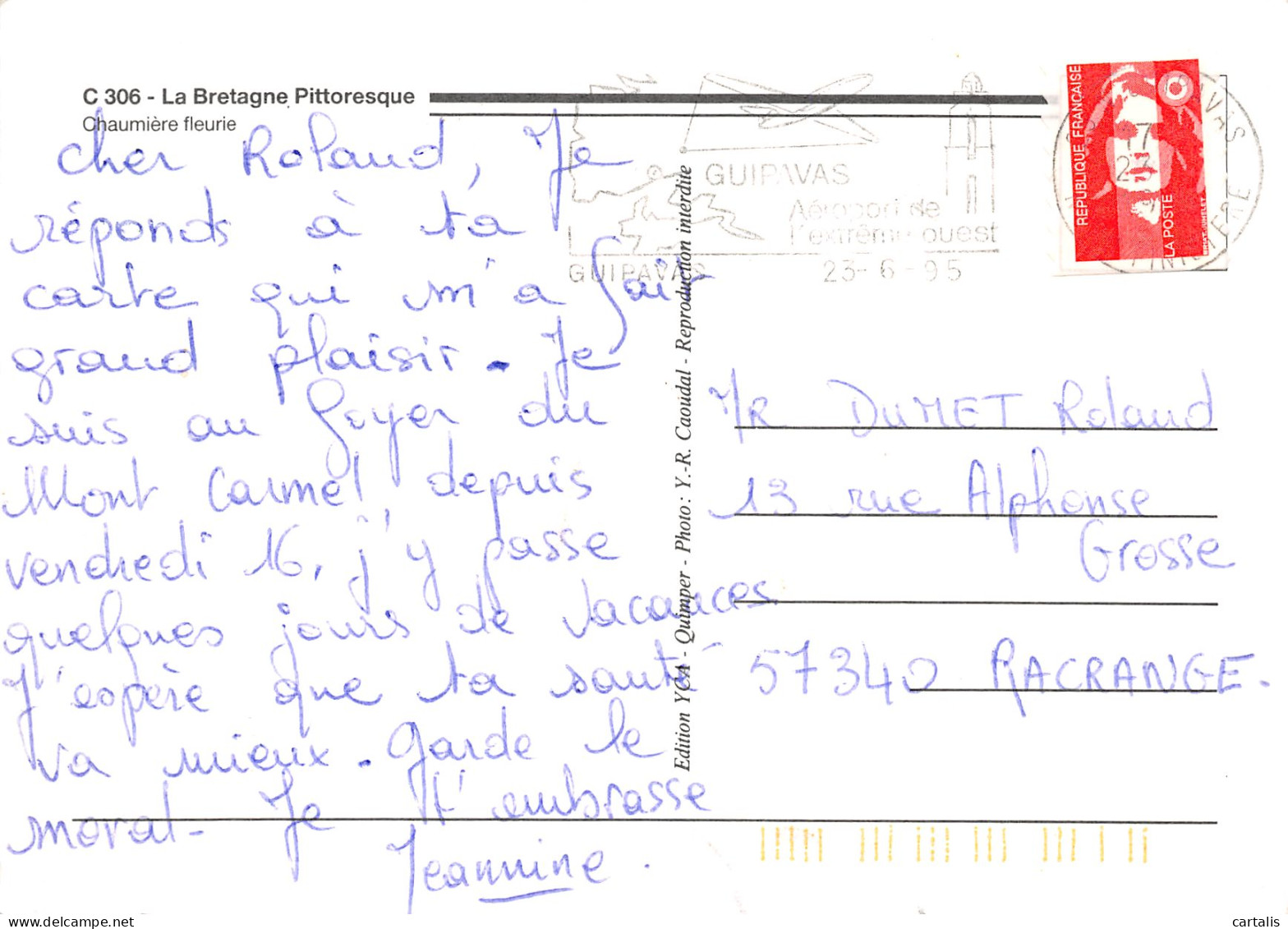 29-LA BRETAGNE CHAUMIERE FLEURIE-N°3775-C/0053 - Other & Unclassified