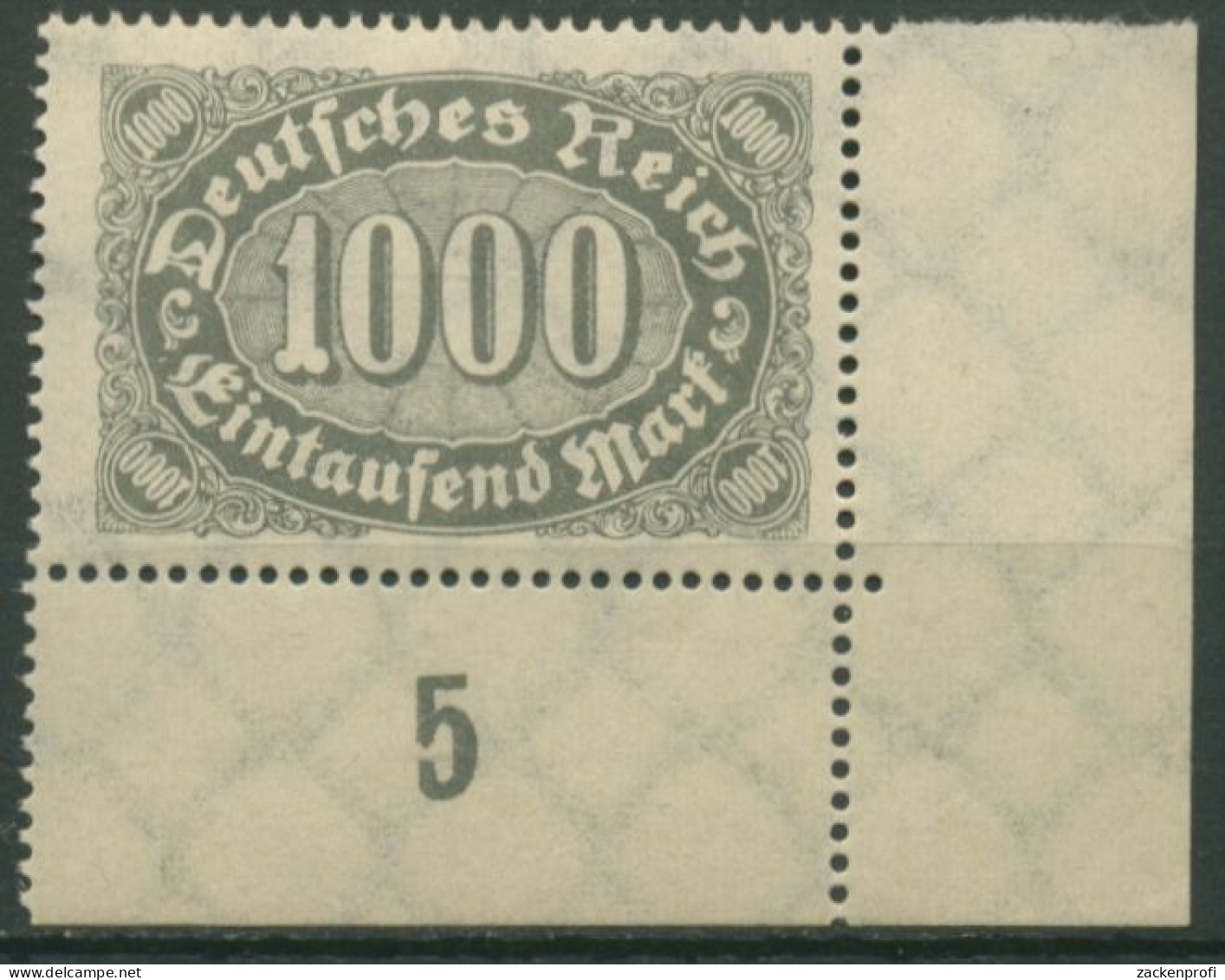 Deutsches Reich 1922/23 Ziffern Plattendruck 252 P UR Ecke 4 Postfrisch - Unused Stamps