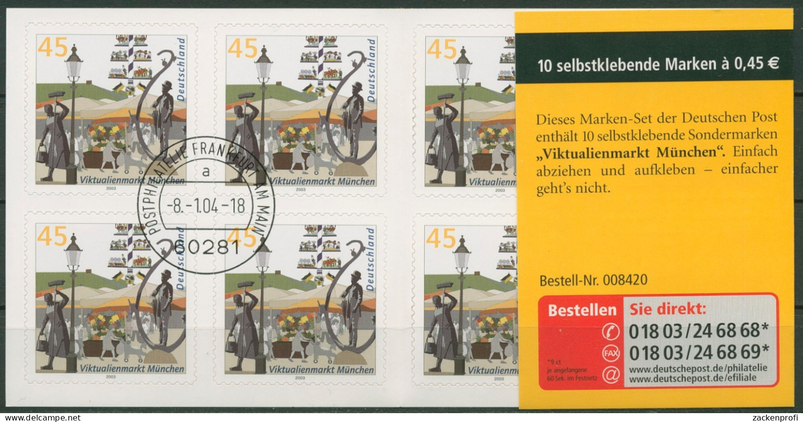 Bund Markenheftchen 2004 Viktualienmarkt MH 53 I (2379) Gestempelt (C17362) - Altri & Non Classificati