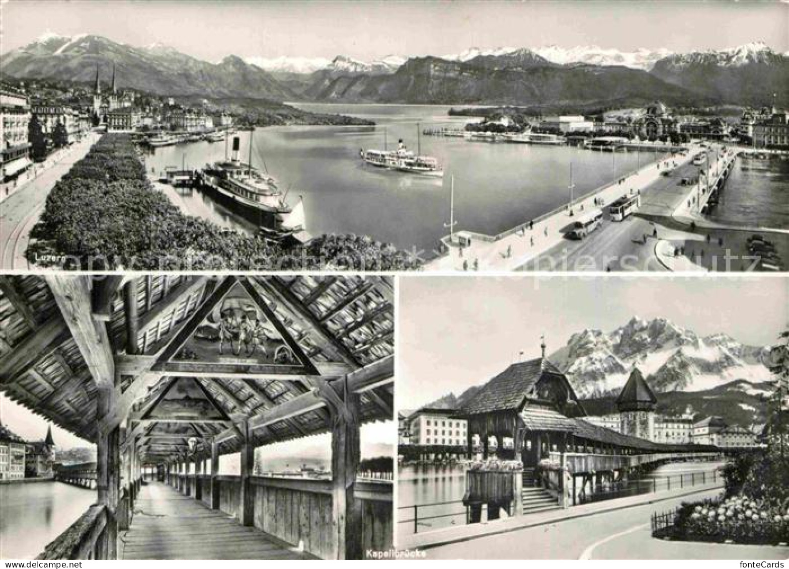 12894548 Luzern LU Panorama Hafen Kapellbruecke Luzern - Altri & Non Classificati