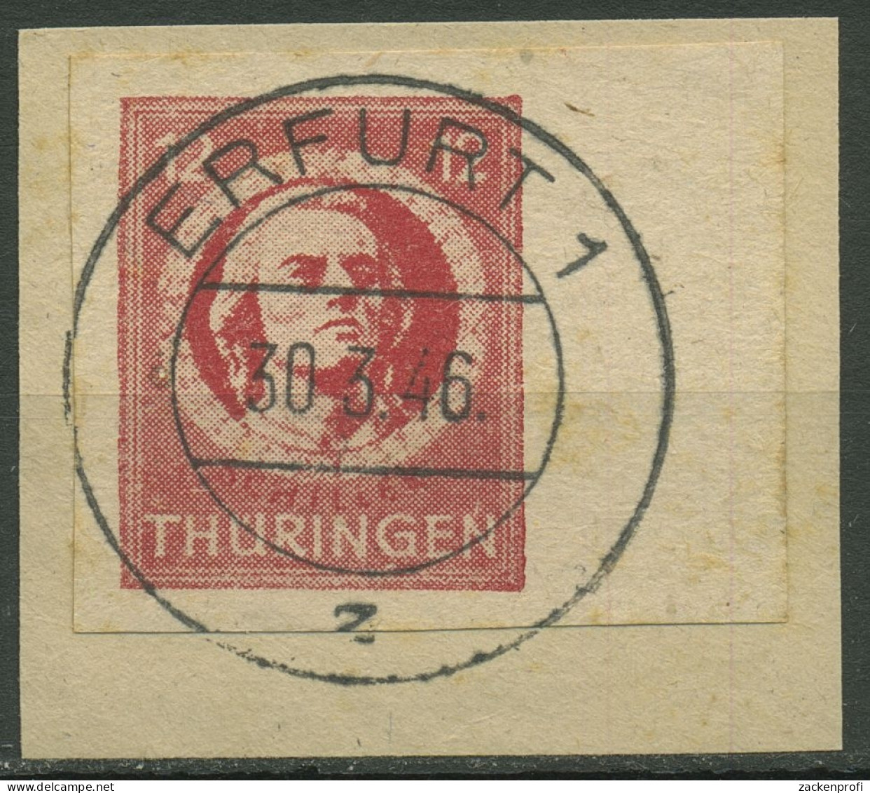 SBZ Thüringen 1945 Freim. Vollgummi Ungezähnt! 97 AX Aq U Gestempelt Geprüft - Altri & Non Classificati