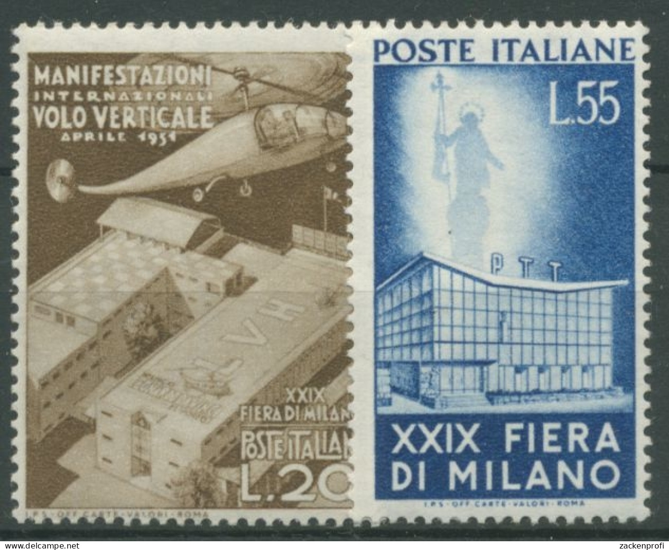 Italien 1951 29. Mailänder Messe Helikopter 830/31 Postfrisch - 1946-60: Mint/hinged