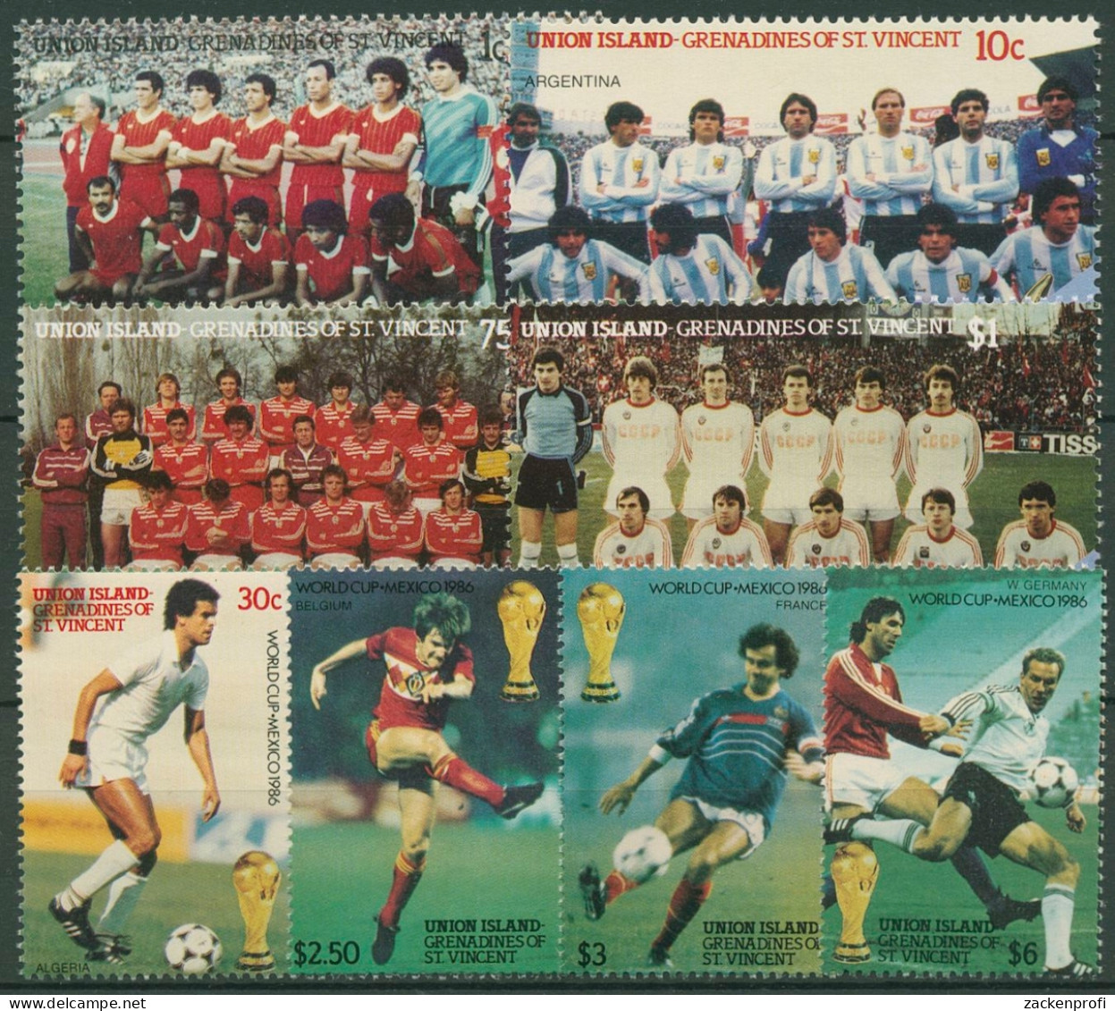 St. Vincent - Grenadinen/Union 1986 Fußball-WM Mexiko 161/68 Postfrisch - St.Vincent & Grenadines