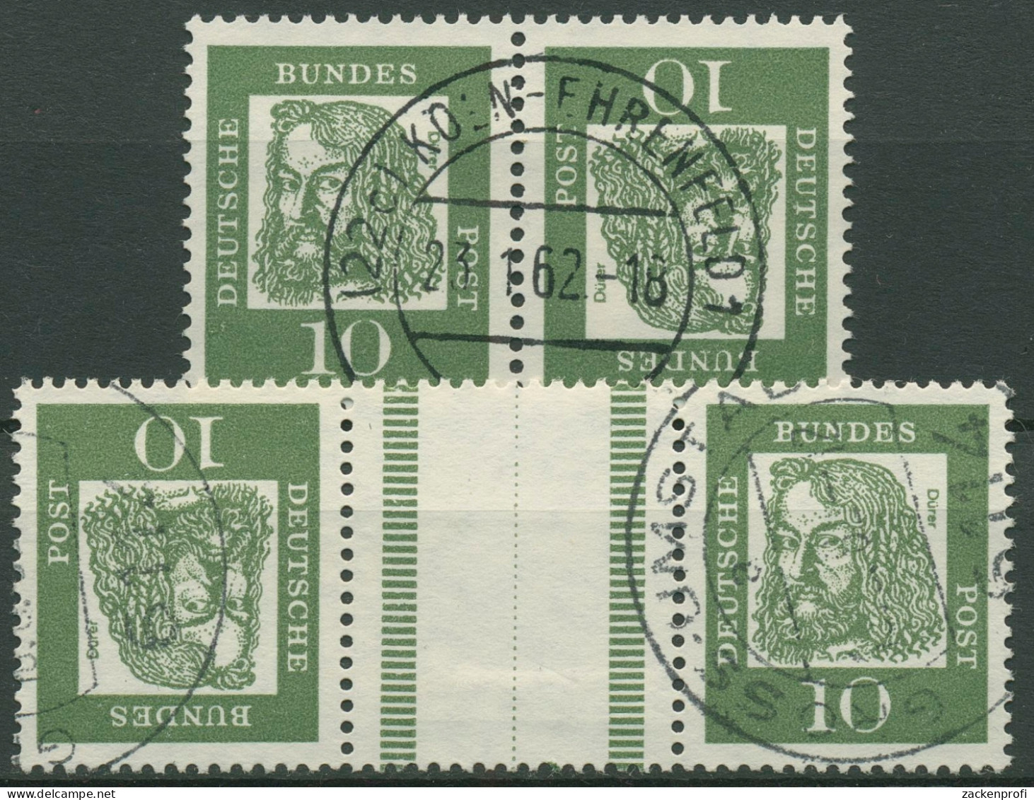 Bund 1961/63 Dürer Zusammendrucke K1/KZ 1 Mit TOP-Stempel - Zusammendrucke