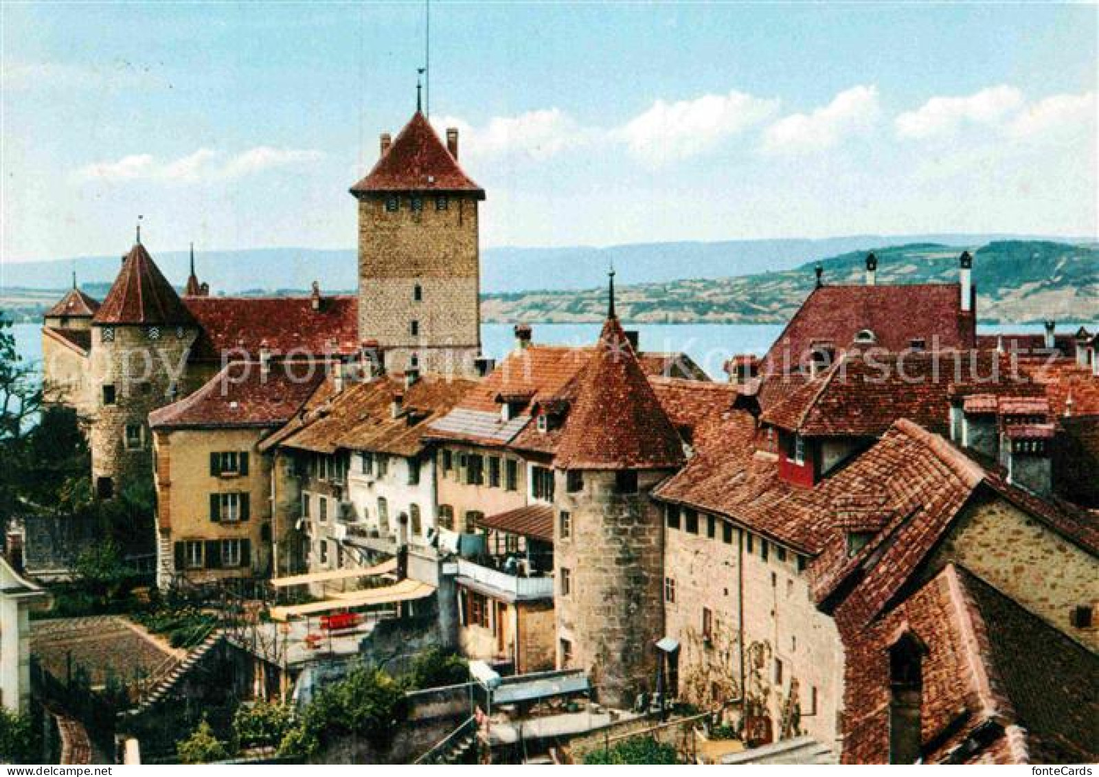 12894142 Morat Murten Schloss Mit Festungswaelle Murten - Autres & Non Classés