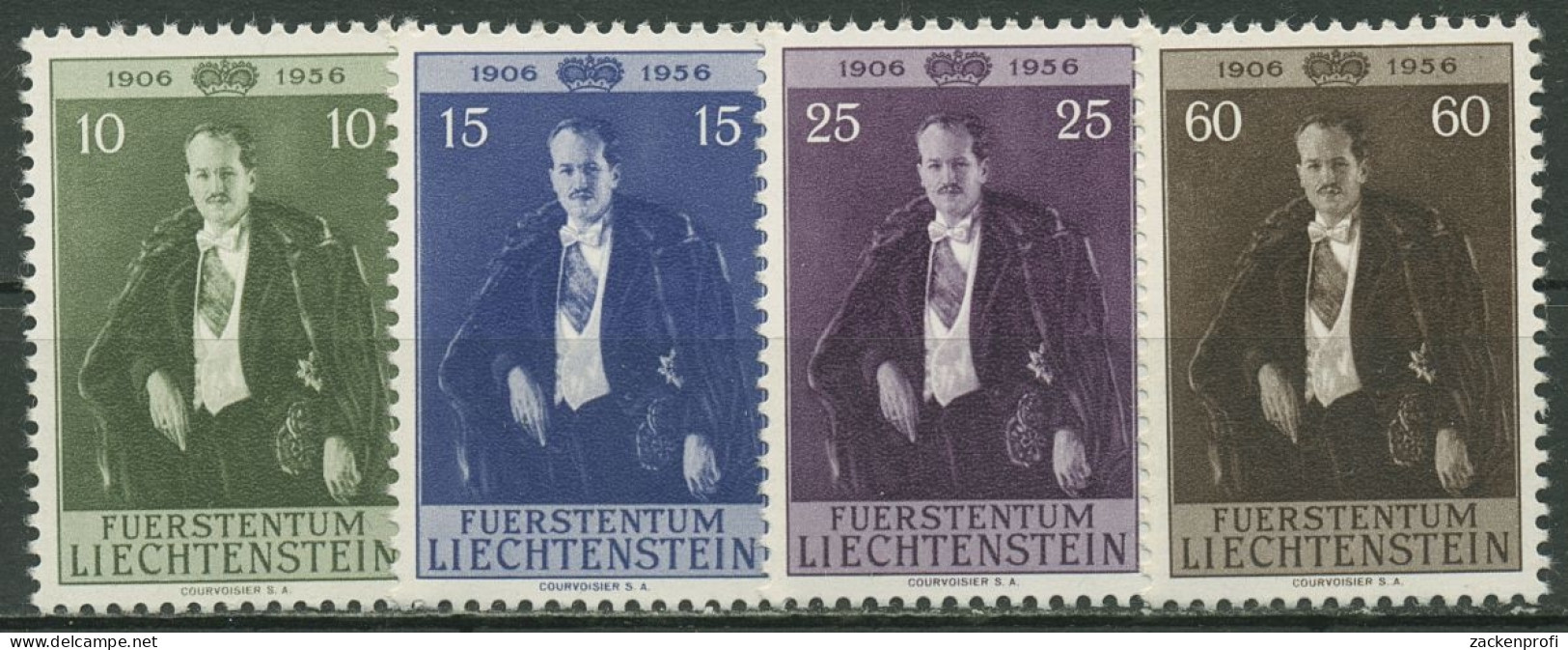 Liechtenstein 1956 Fürst Franz Josef II. 348/51 Postfrisch - Ungebraucht