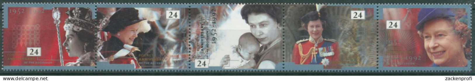 Großbritannien 1992 Thronjubiläum Elisabeth II. 1387/91 ZD Postfrisch (C28126) - Unused Stamps
