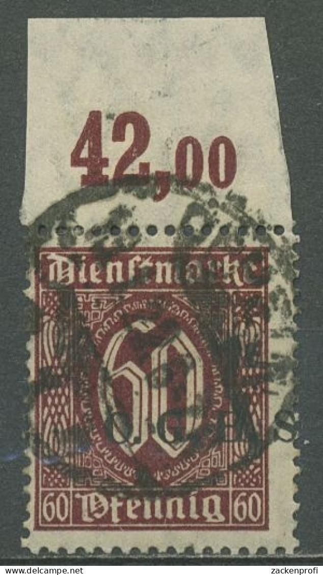 Oberschlesien Dienstmarke 1920/22 Mit Aufdruck Oberrand D 15 A P OR Gestempelt - Autres & Non Classés