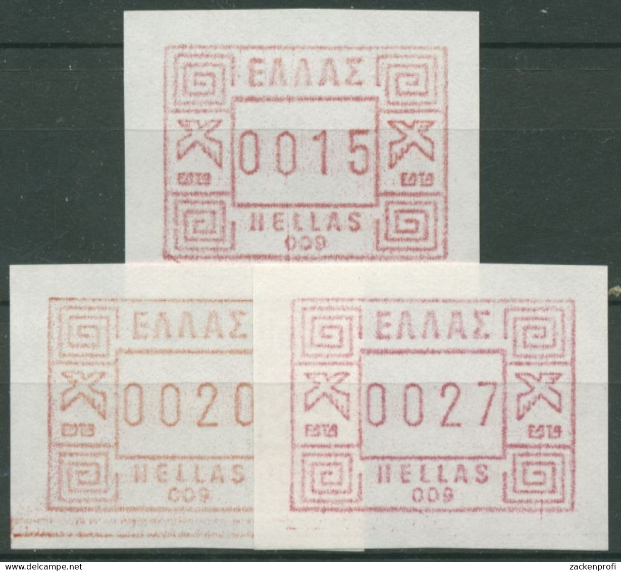 Griechenland 1984 Automatenmarken Wert Automatennummern ATM 1 S1 Postfrisch - Timbres De Distributeurs [ATM]