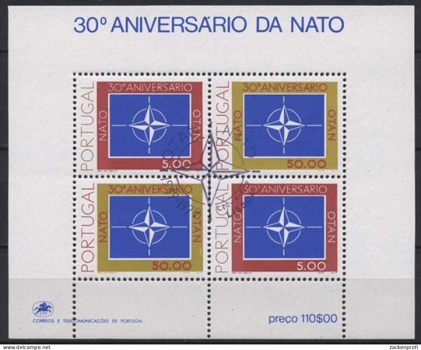 Portugal 1979 30 Jahre NATO Block 26 Gestempelt (C91023) - Blocs-feuillets