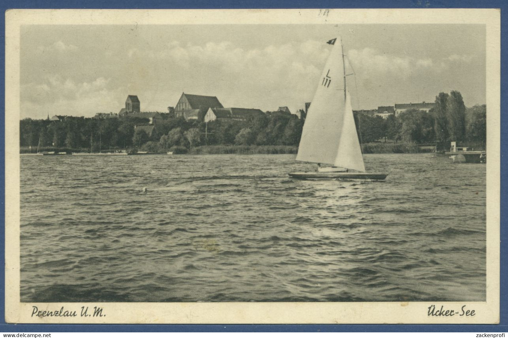 Prenzlau Uckersee Segelboot, Gelaufen 1941 (AK1875) - Prenzlau