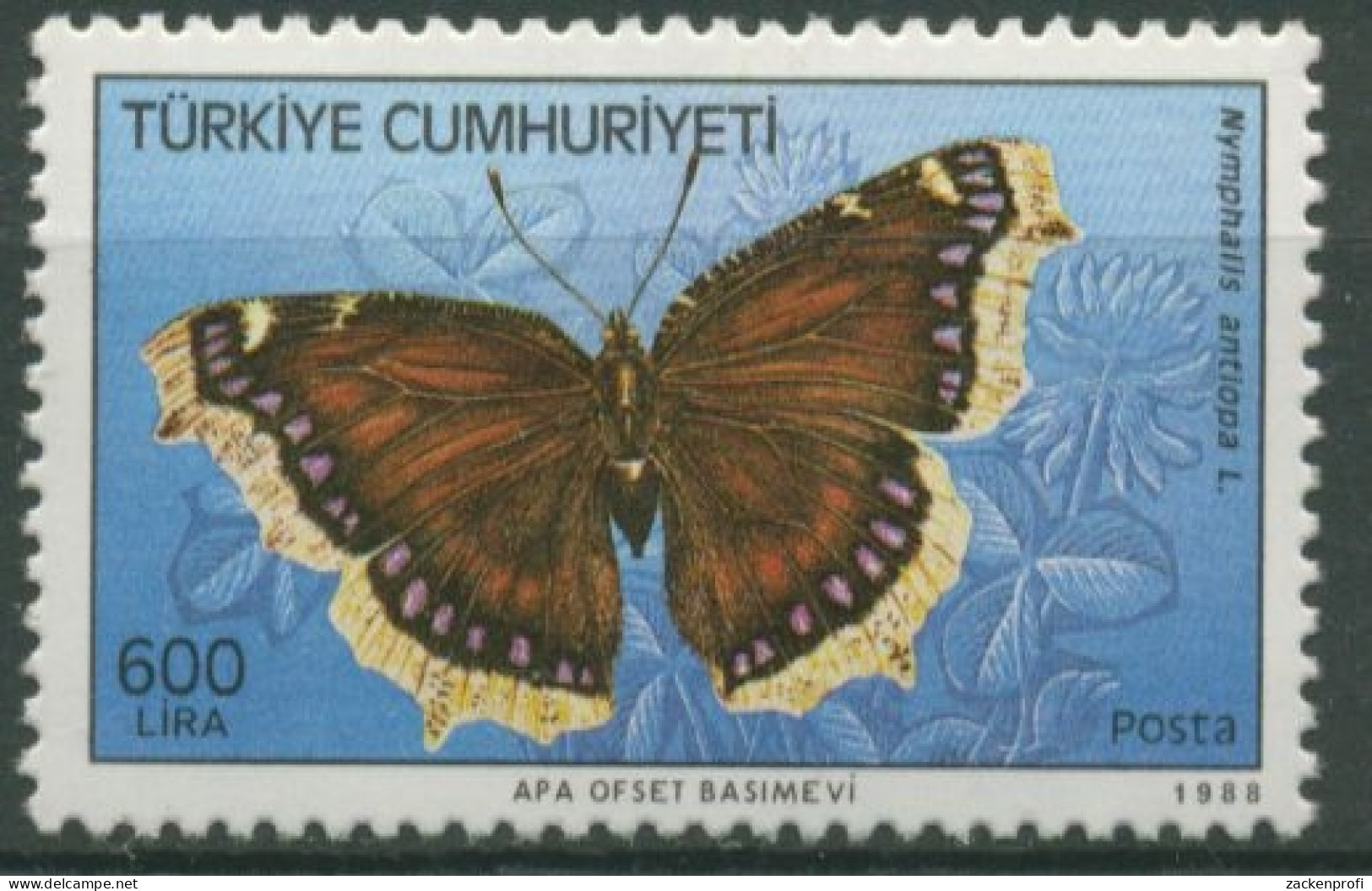 Türkei 1988 Schmetterlinge: Trauermantel 2836 Postfrisch - Ongebruikt