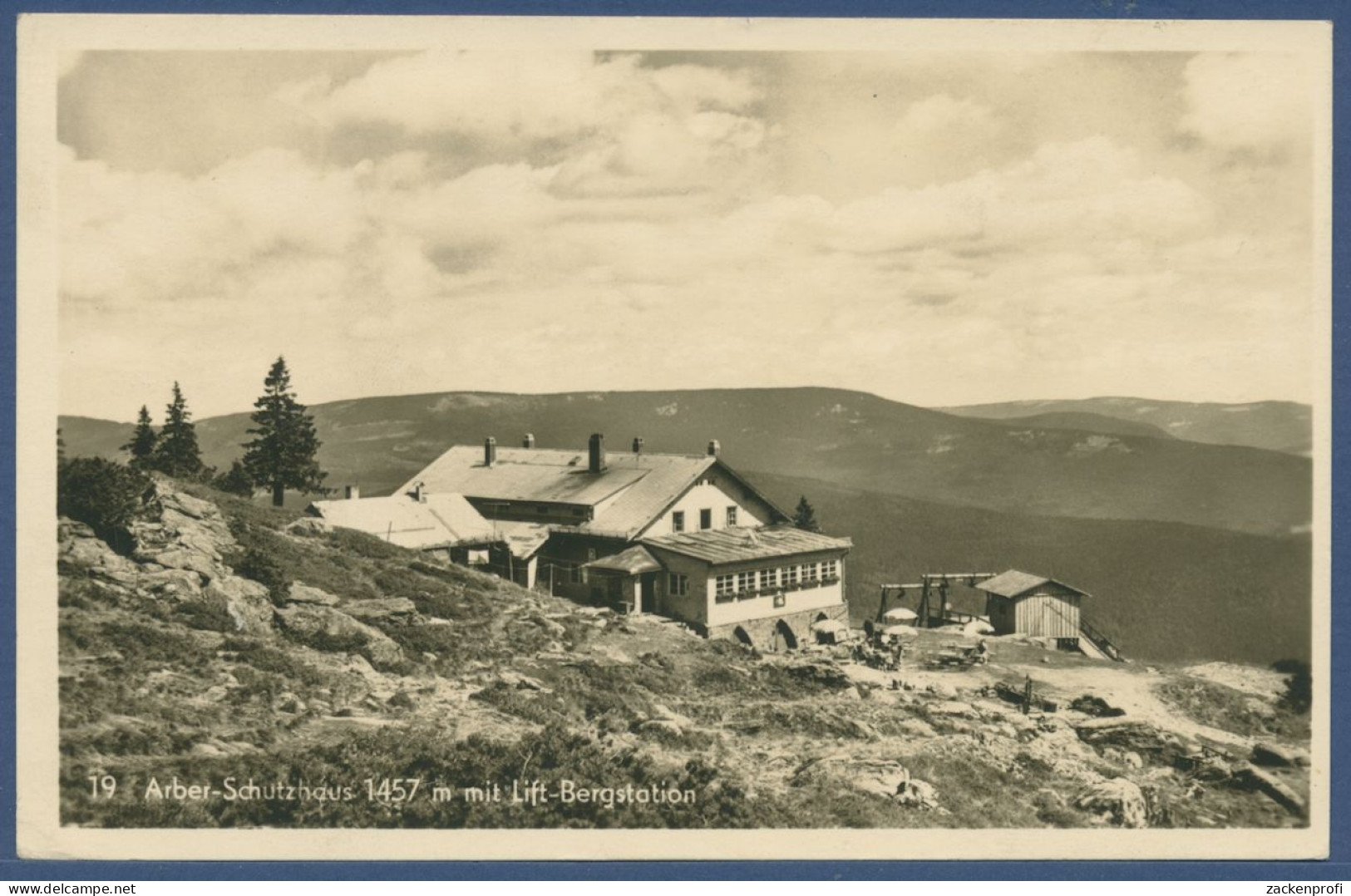 Arber-Schutzhaus Mit Lift-Bergstation Foto, Gelaufen 1952 (AK1921) - Regen