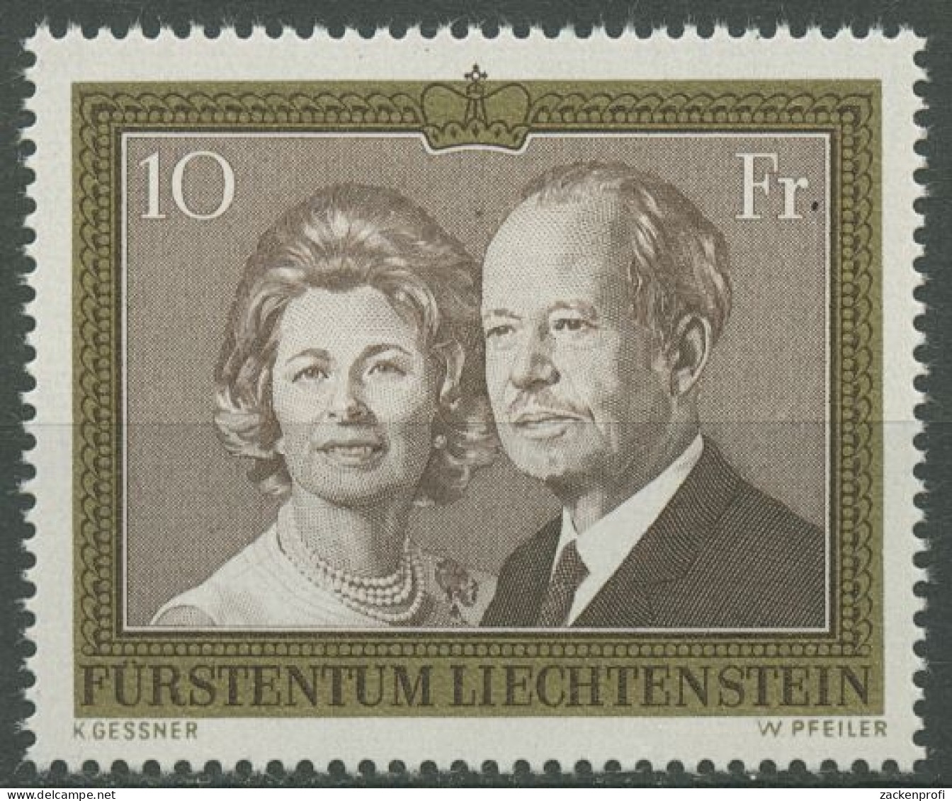 Liechtenstein 1974 Fürstenpaar Franz Josef II. Fürstin Gina 614 Postfrisch - Ungebraucht