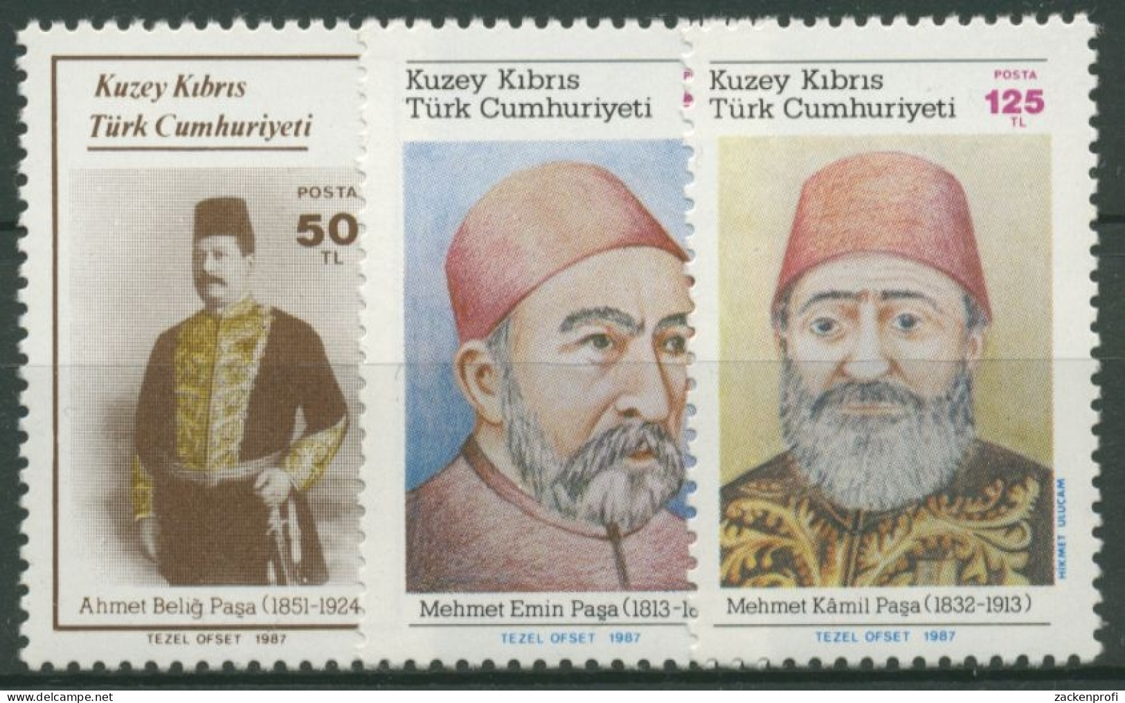 Türkisch-Zypern 1987 Persönlichkeiten, Politiker, Jurist 214/16 Postfrisch - Unused Stamps