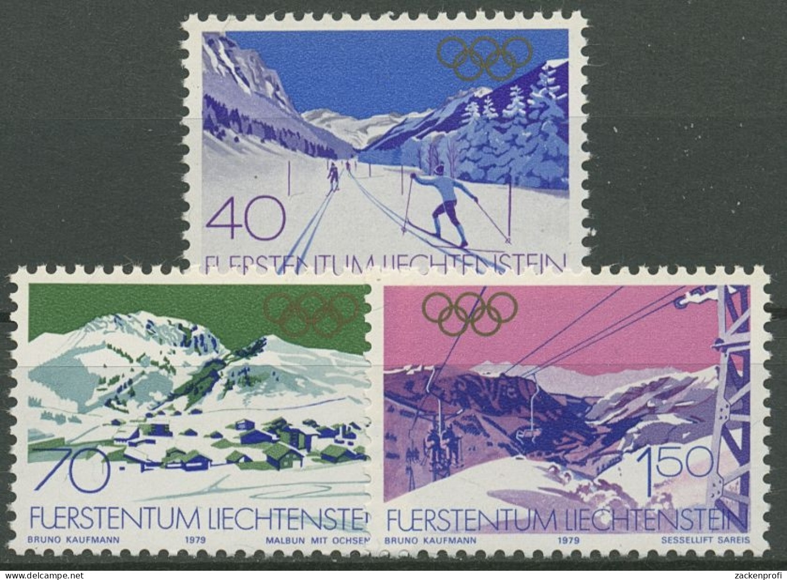 Liechtenstein 1979 Olympia Winterspiele Lake Placid'80 735/37 Postfrisch - Ongebruikt