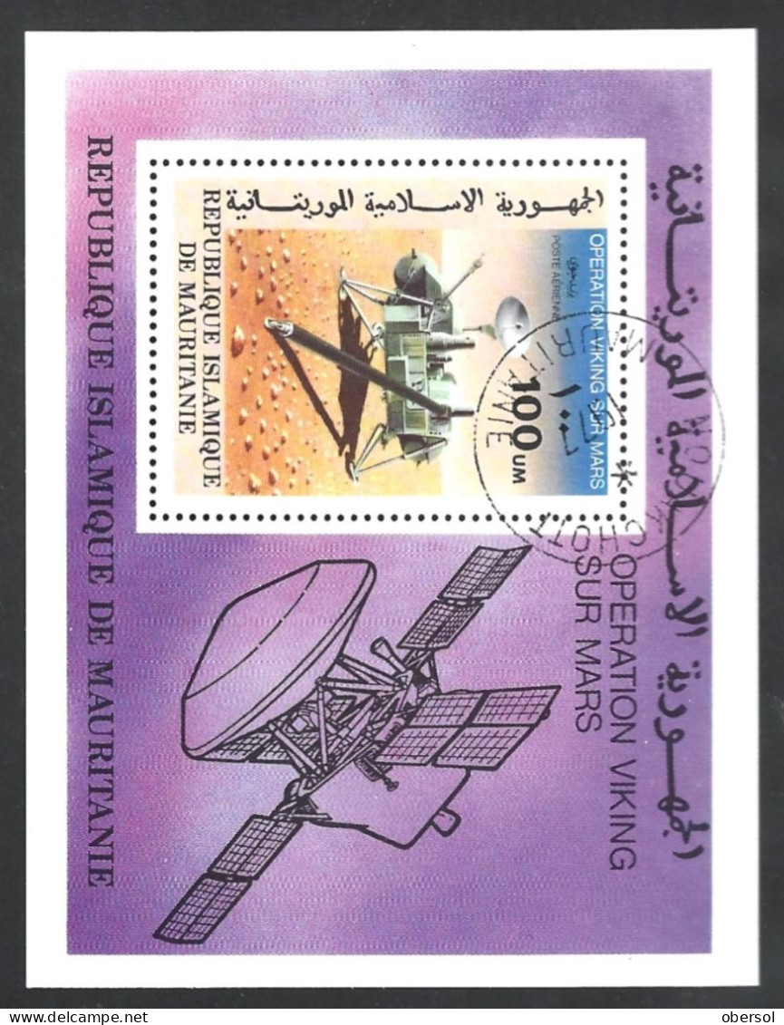 Mauritania Operation Viking Mars, Space CTO Souvenir Sheet - Mauritanië (1960-...)