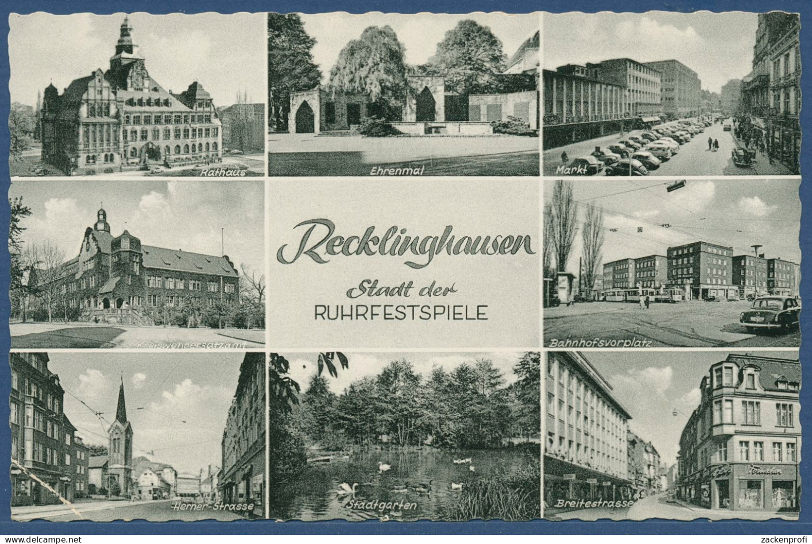 Recklinghausen Markt Herner Str. Kreiswehrersatzamt, Ungebraucht (AK3313) - Recklinghausen