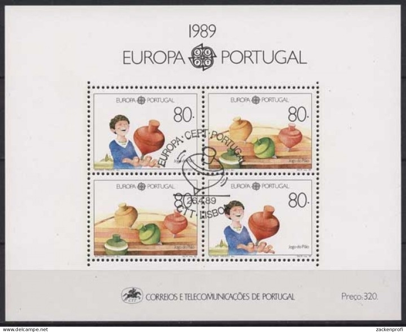 Portugal 1989 Europa CEPT Kinderspiele Block 64 Gestempelt (C91100) - Blokken & Velletjes