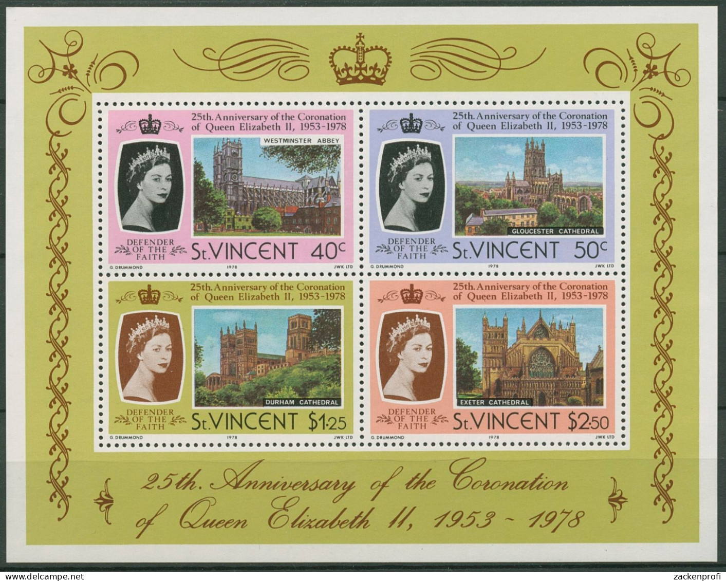 St. Vincent 1978 Königin Elisabeth II. Westminster Block 8 Postfrisch (C93860) - St.Vincent (1979-...)