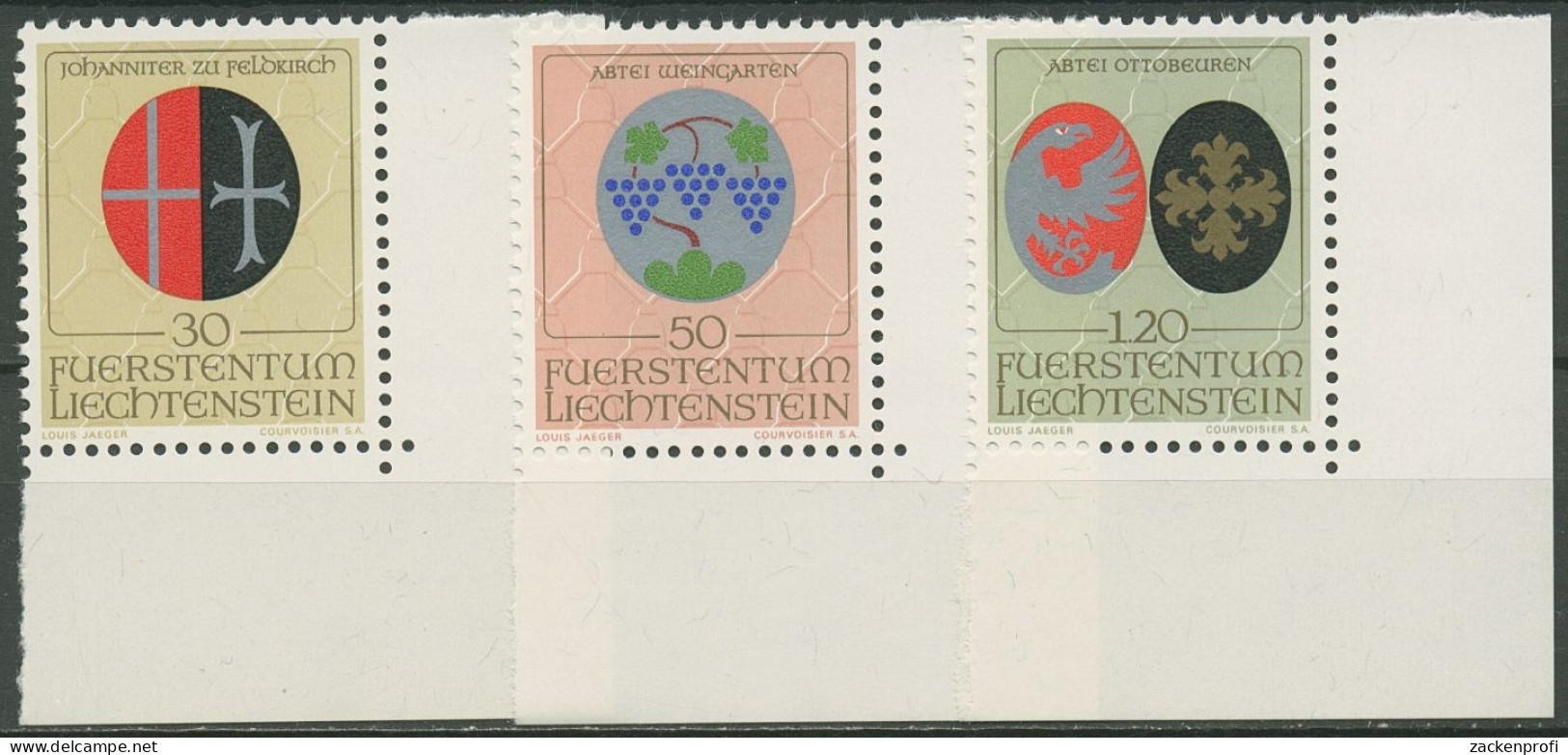 Liechtenstein 1971 Wappen Geistlicher Patronatsherren 548/50 Ecke Postfrisch - Nuevos