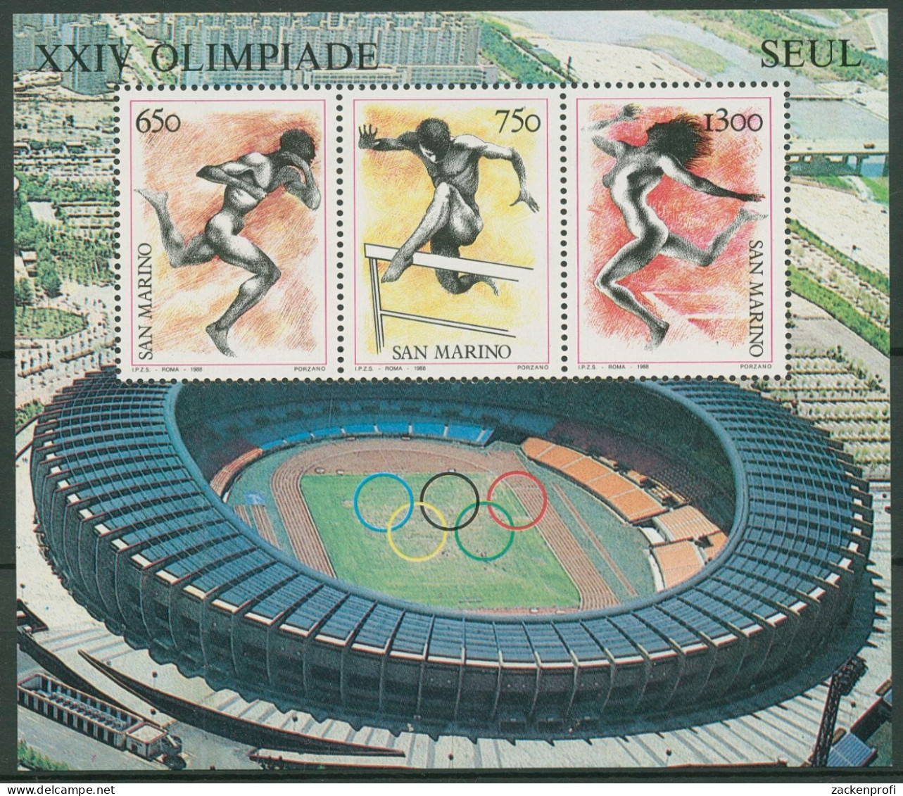 San Marino 1988 Olympia Seoul Block 11 Postfrisch (C90434) - Blocks & Kleinbögen