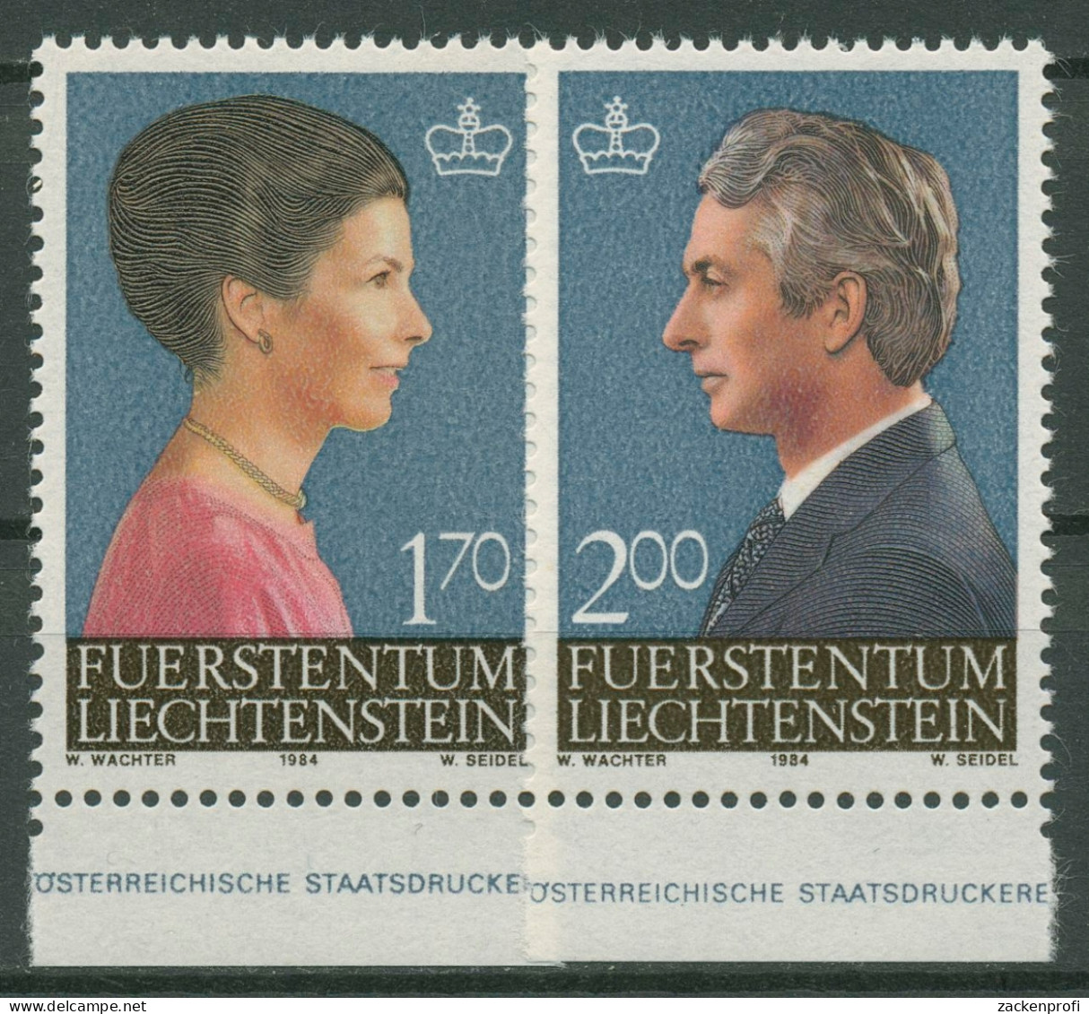 Liechtenstein 1984 Erbprinz Hans-Adam Erbprinzessin Marie 864/65 UR Postfrisch - Unused Stamps