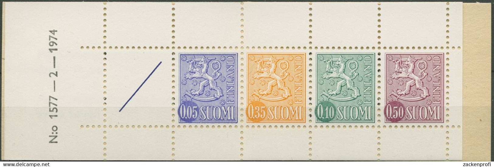 Finnland 1974 Wappenlöwe Markenheftchen MH 8, Nr. 1577 Postfrisch (C95268) - Postzegelboekjes