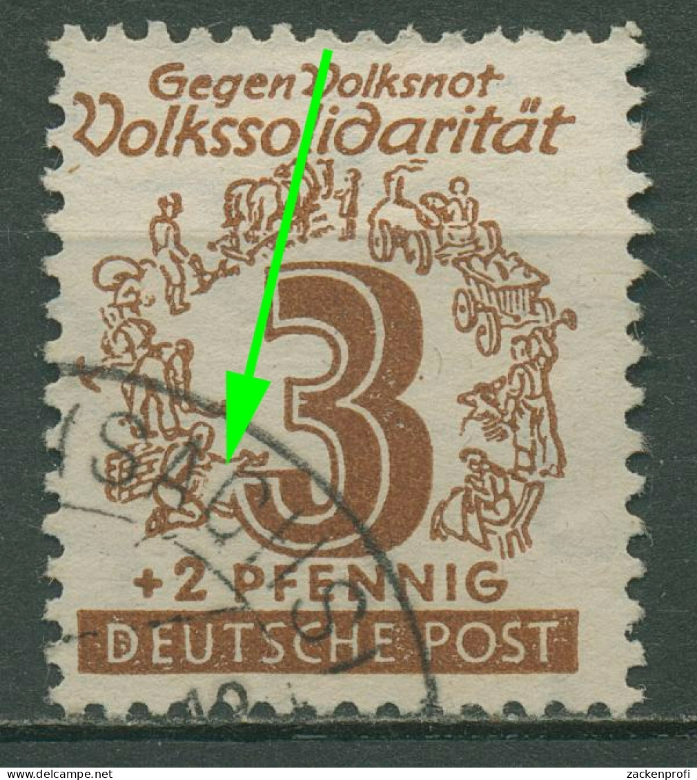SBZ West-Sachsen 1946 Volkssolidarität Mit Plattenfehler 138 Y PF X Gestempelt - Sonstige & Ohne Zuordnung