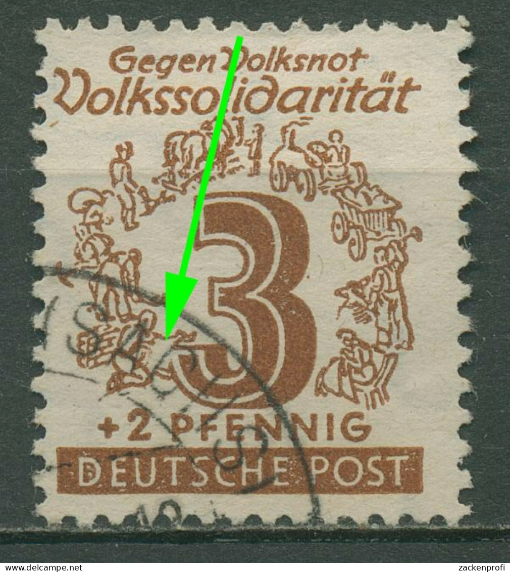 SBZ West-Sachsen 1946 Volkssolidarität Mit Plattenfehler 138 Y PF X Gestempelt - Other & Unclassified