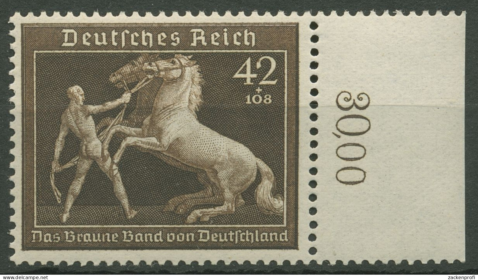 Deutsches Reich 1939 Galopprennen Das Braune Band 699 Rand Rechts Postfrisch - Neufs