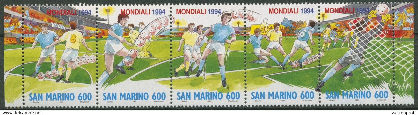 San Marino 1994 Fußball-WM USA 1577/81 ZD Postfrisch (C95066) - Unused Stamps