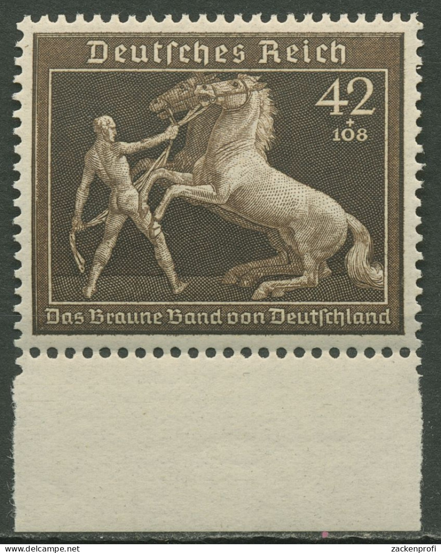 Deutsches Reich 1939 Galopprennen Das Braune Band 699 Unterrand Postfrisch - Neufs