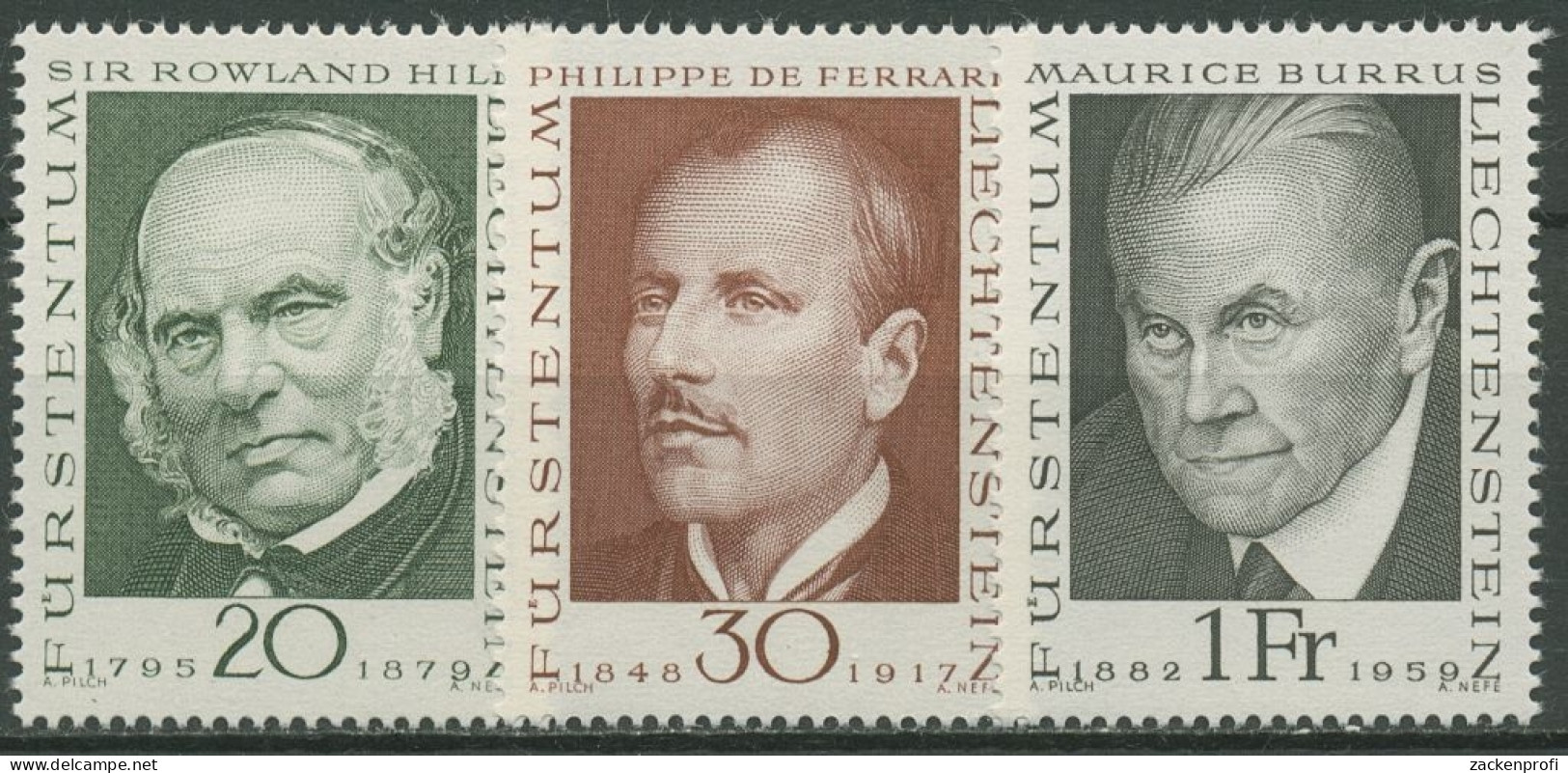 Liechtenstein 1968 Philatelisten Rowland Hill 503/05 Postfrisch - Neufs